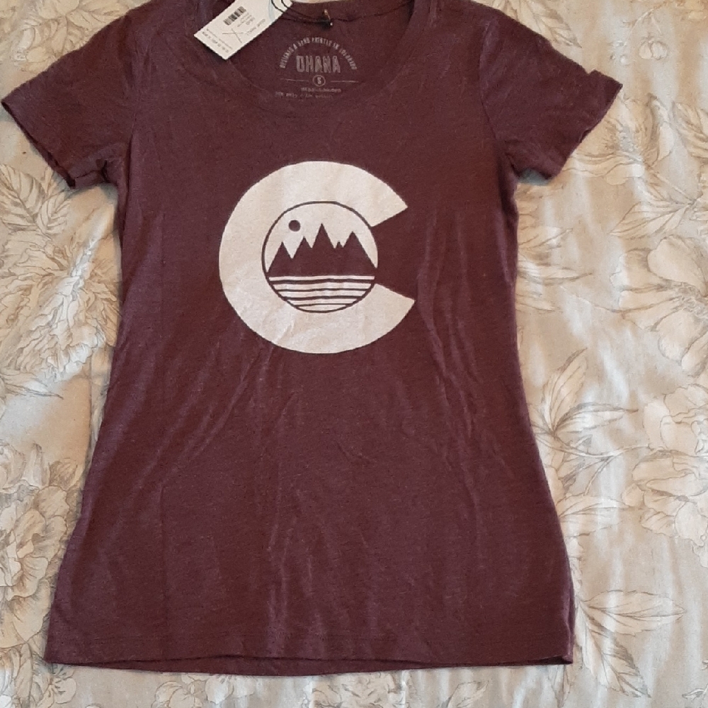 Maroon Graphic T-Shirt with White Logo